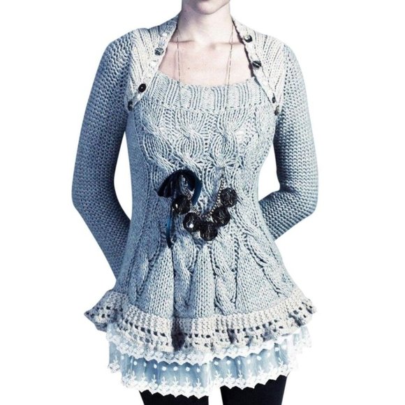 Anthropologie Rosie Neira Pinafore Pullover Sweater XS